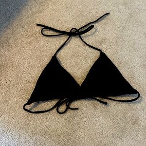 Black cotton string bikini top